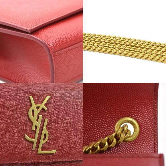 SAINT LAURENT Red Leather Shoulder Bag - Picture 4 of 5